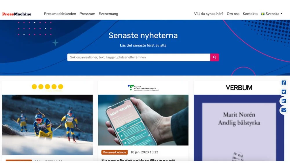 Nu kan du använda NewsMachine för pressrum och pressutskick