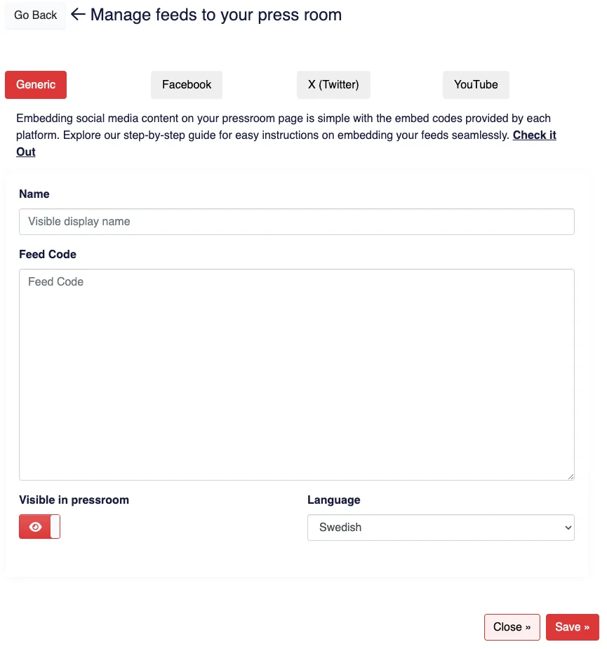 embed social media