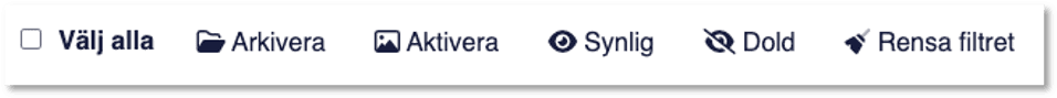 User interface with action buttons
